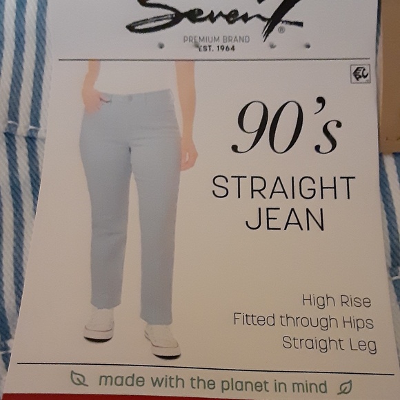 Seven7 Blue Stripe 90's Straight Jeans - Picture 7 of 7